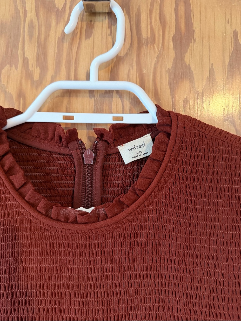Aritzia Wilfred Long Sleeve Smocked Bodice Maxi Dress - Maroon - Picture 3 of 6